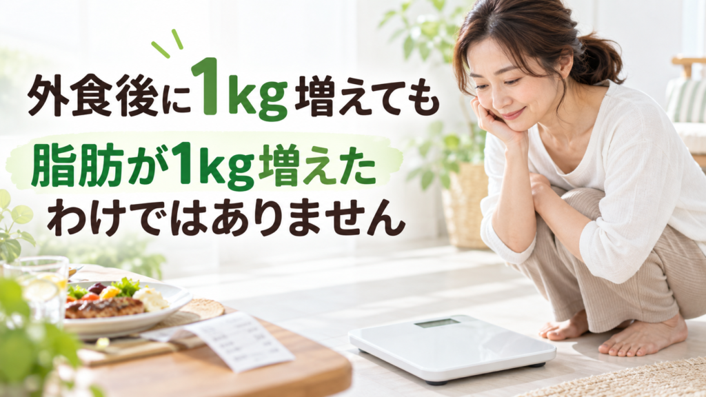 外食で体重が1kg増えても大丈夫?翌日の体重に慌てなくていい理由
