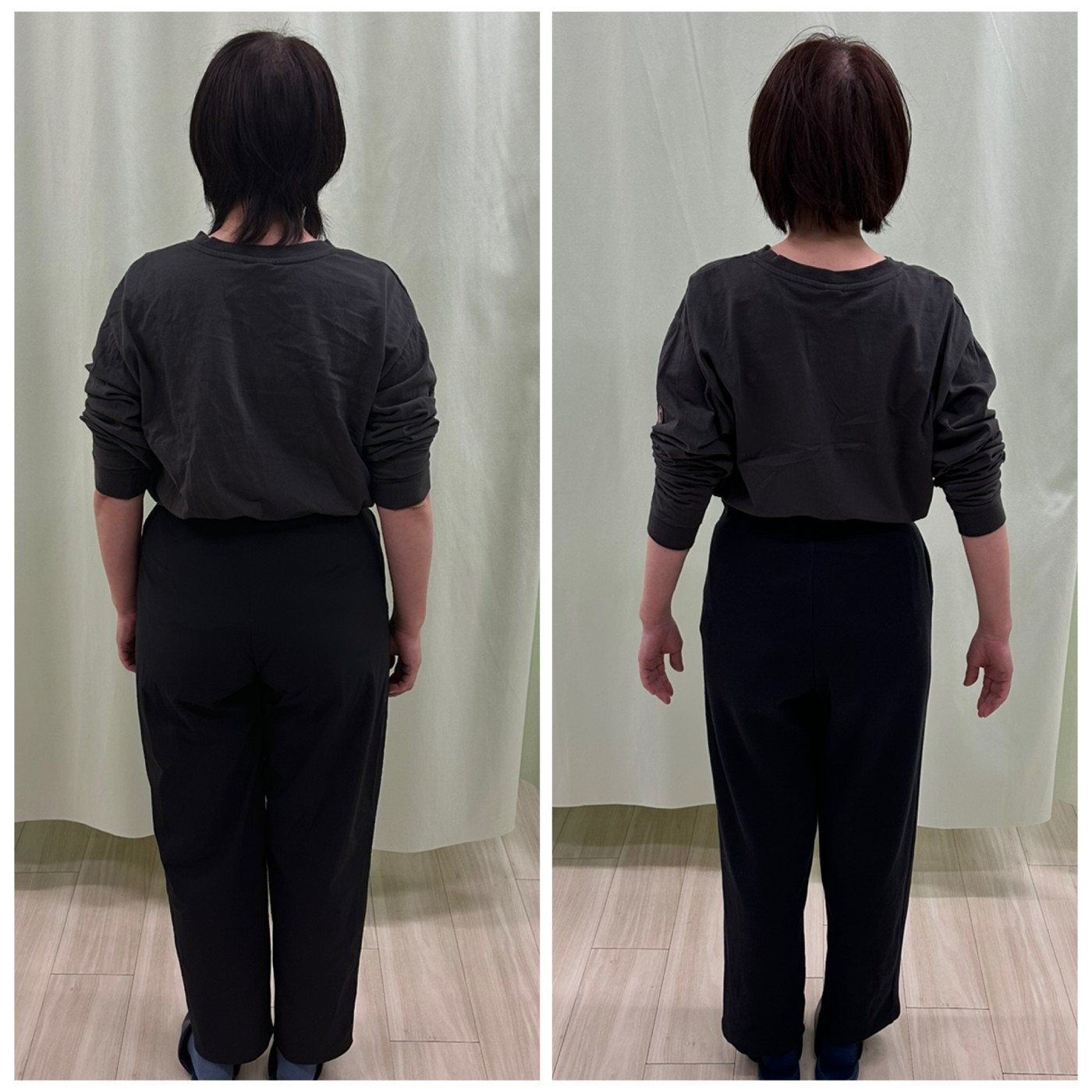 52歳女性のダイエット開始前と卒業時の後ろ姿の比較写真